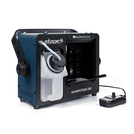 STAGE4 miniMYSTYQUE 200 -Компактный генератор сценического тумана, работающий на жидкости на водной основе. Мощность нагревателя - 200Вт, емкость для жидкости - 1,5л, управление - проводной ПДУ, время нагрева - 70 сек, производительность - 85мᶟ/мин, - Звуковое и световое оборудование, музыкальные инструменты.