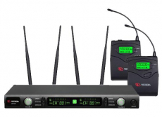 VOLTA US-102H (572-611MHz) -Вокальная радиосистема с 2 головными микрофонами с 2 петличными микрофонами - Звуковое и световое оборудование, музыкальные инструменты.