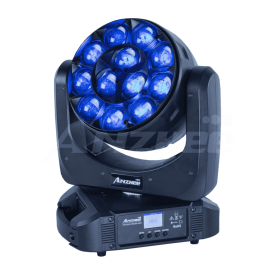 Anzhee H12x40Z-WASH MKII -Прожектор типа WASH BEAM / 12 светодиодов по 40 Вт./ RGBW / 3.5°- 45° / DMX512 - Звуковое и световое оборудование, музыкальные инструменты.